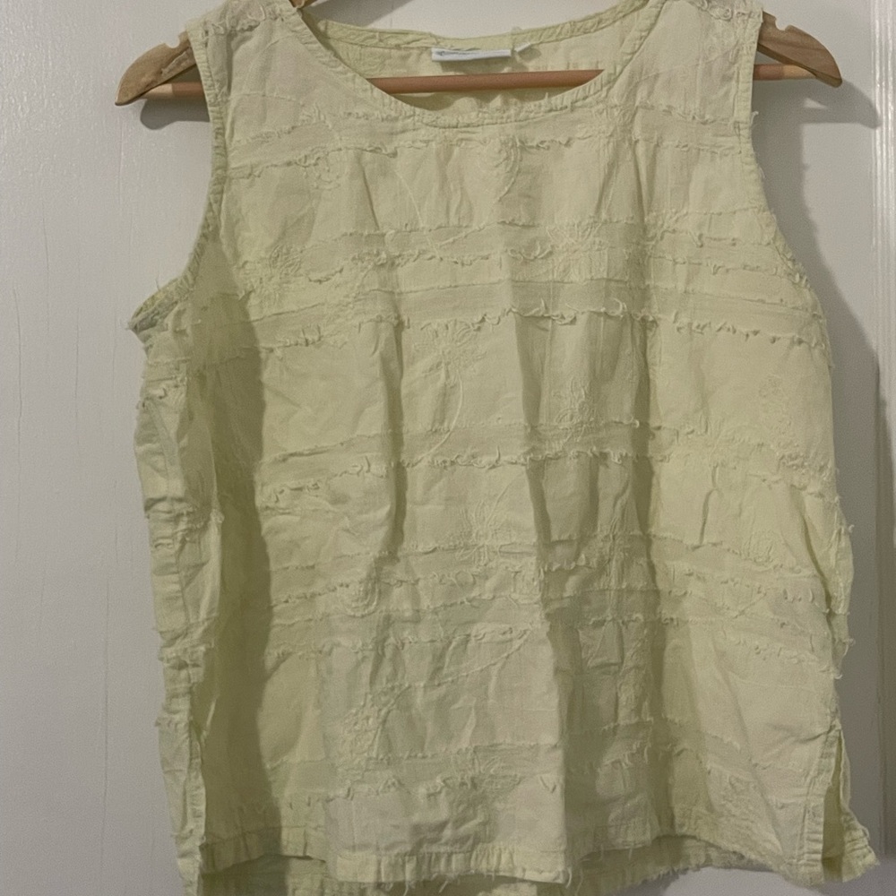 4/$20! Textured Yellow Sleeveless Boho Top